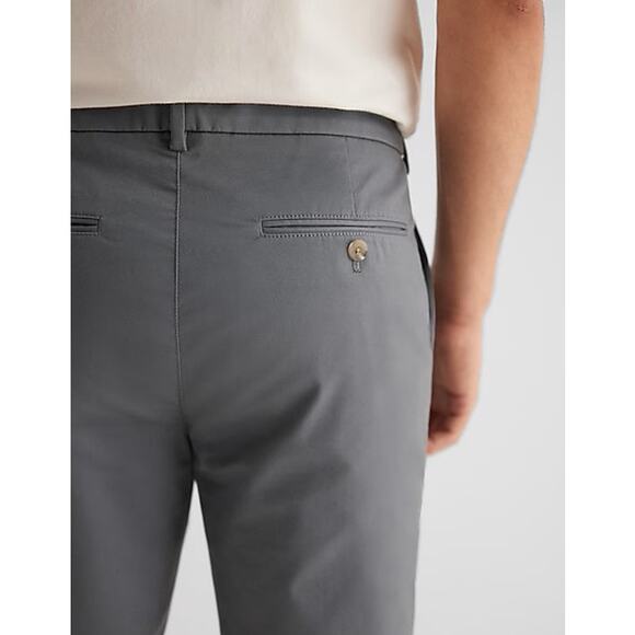 Express Slim Hyper Stretch Chino Pants in Gray Size  32 x 34 - Picture 3 of 8